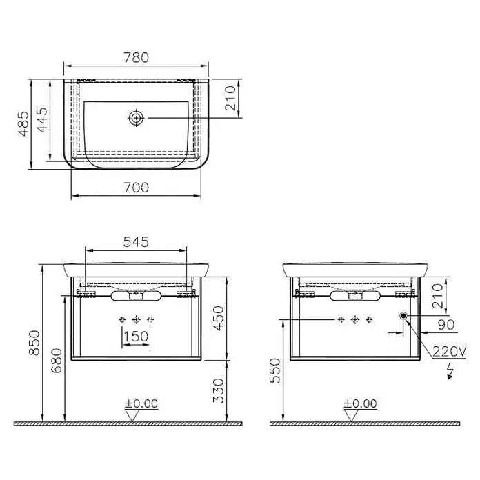 Zestaw mebli łazienkowych LUMA Sento w kolorze antracytowym